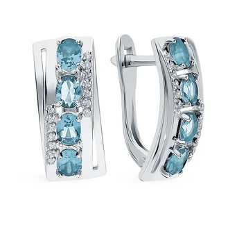 

Silver earrings with crystals and cubic zirconia sunlight sample 925