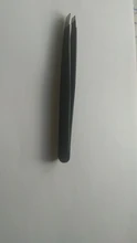 Pinzas para cejas de Color negro, Belleza del cabello, extractor inclinado, Clips de acero inoxidable para cejas, herramienta de maquillaje, novedad, 1 ud.