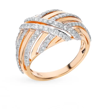 

fashion jewelry Gold ring with diamonds SUNLIGHT test 585 women's, female