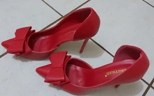 2021 de moda delicada dulce Bowknot zapatos de tacón alto sin un lado tacones puntiagudos para mujer dedo del pie 10,5 CM Zapatos de vestir
