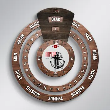 

Personalized Professional Captain Eternal Mayan Calendar Wooden Wall Clock