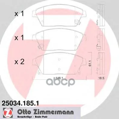 Колодки Тормозные Дисковые Zimmermann арт. 25034.185.1 | Автомобили и - Цена: 