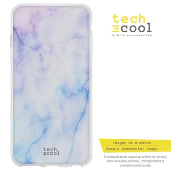 

FunnyTech®Stand case for Sony Xperia XA2 Silicone L Texture marble Blue