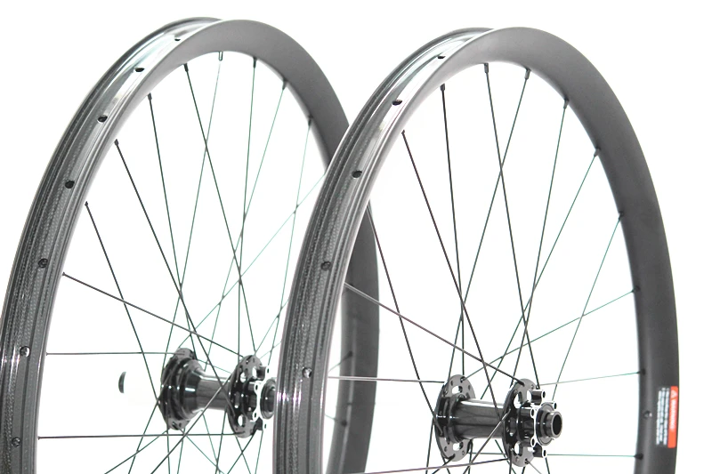 650B полный углеродный горный велосипед колеса 27," MTB крючковый обод с Thru-Axle Hub 38,5 широкие бескамерные диски