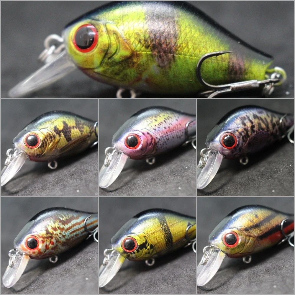 

wLure Wobbler Fishing Lure 5.6cm 7g Tiny Crankbait Lifelike Colors 0.5 Meter Depth Upgraded Treble Hooks Carp Fishing HC564