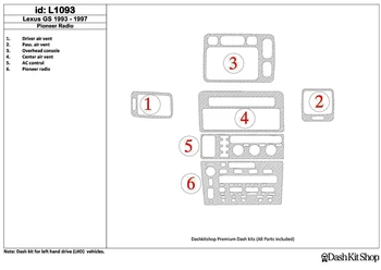 

Interior trim for Lexus GS 1993-1997. Set L1093.