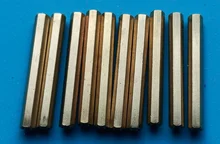 Separador hexagonal de cobre macizo M2, M2.5, M3, M4, M-F de Pilar hexagonal, espaciador macho-hembra para placa PCB, 10/50 piezas