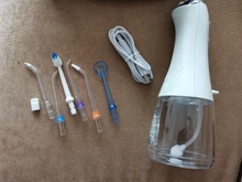 Irrigador Oral portátil, 5 modos, 300ml, resistente al agua, chorro de agua, USB, limpiador de dientes, 5 puntas de chorro y bolsa
