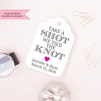 

Wedding Tags Take a shot we tied the knot tags Take a shot tags