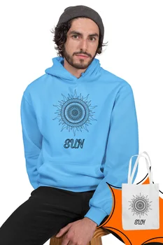 

Angemiel Wear Motif Solar Blue Men 'S Hooded Sweatshirt Bags Kombin