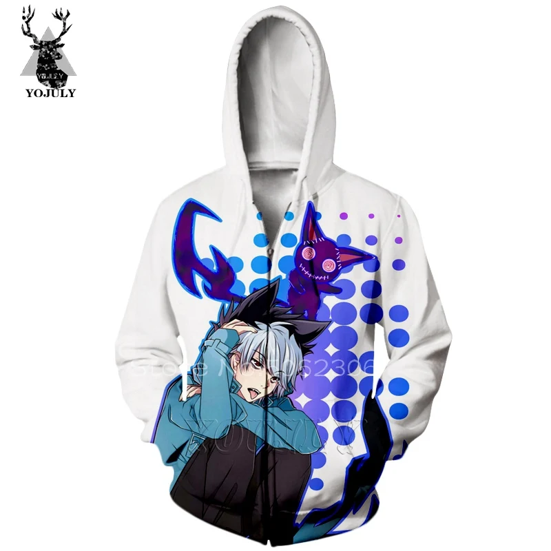 Alicein сад толстовки Мода off white Мужская толстовка на молнии 3d принт аниме Harajuku толстовка хип хоп Уличная Топы L11 - Цвет: 6