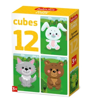 

Cubes "forest animals" (without glue) 12 PCs baby toys