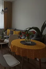 Round Tablecloth Cover Linen Christmas-Tree-Pattern Washable Nordic Cotton Stripe 