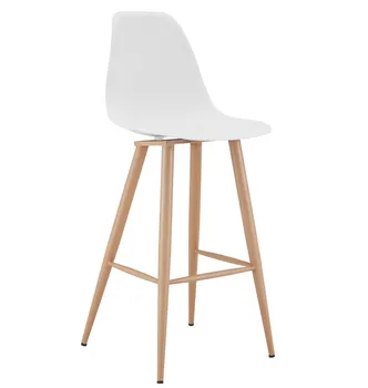 

Stool CLUNY, metal wood color, white polypropylene
