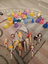 24 unids/set 5-8cm de princesa de Disney juguetes Snow White Sofía Belle Cenicienta Alice Anna dormir belleza vestido cambiante regalo