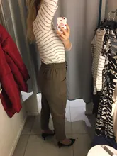 Womens Pants Trousers Harem Woolen Black High-Waist Winter Plus-Size Warm LYZCR Ankle-Length