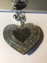 ZOSHI-Llavero borla cuero con forma de corazón, llavero con anilla para llaves, llavero de cristal de Metal, bolso con abalorio, colgante automático, regalo, precio al por mayor