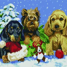 Алмазная мозаика GF 911 Щенячий Год 40*50