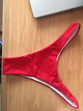 Bikini Bandage De realce para mujer, De Color sólido De cintura baja traje De baño, Sexy