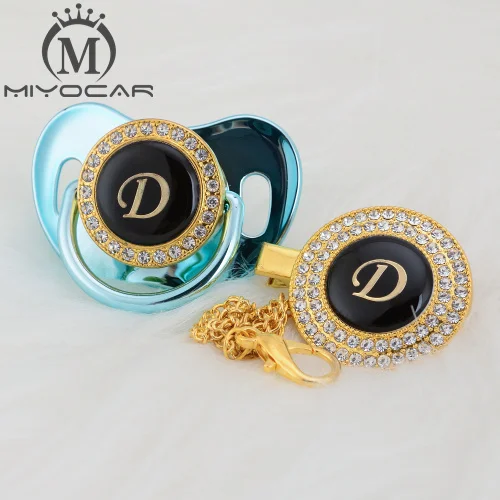 LD-10 6-18m MIYOCAR уникальный дизайн имя инициалы буквенные D прекрасный bling соска и пустышка Клип Набор BPA бесплатно пустышка bling уникальный дизайн LD - Цвет: LD-10 6-18m