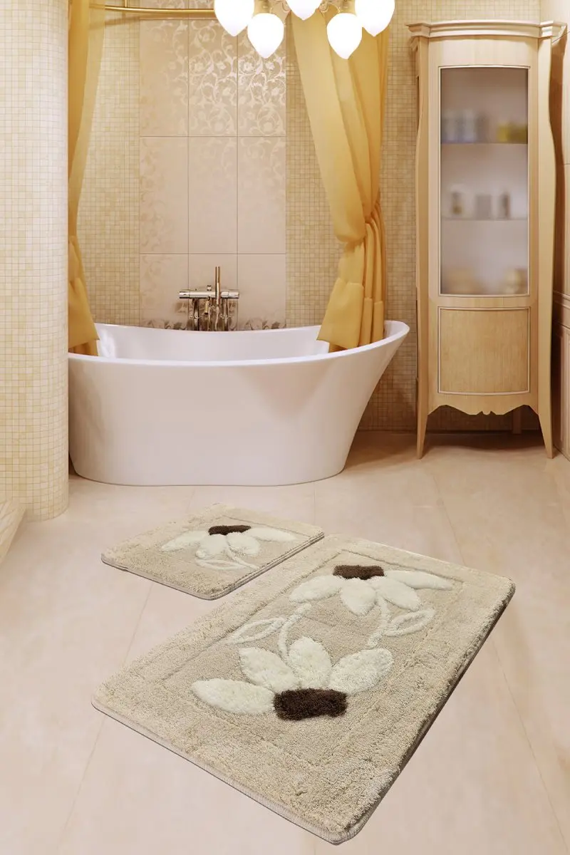 Коврики для ванной, Нескользящие, Противоскользящие коврики, Нескользящие, противоскользящие, с изображением ромашки, 2 дюйма, набор, 60X100 см-50X60 см
