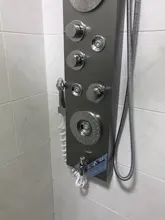 Bathroom Shower Faucet Column Temperature-Screen Black/brushed Mixer Tap Luxury 
