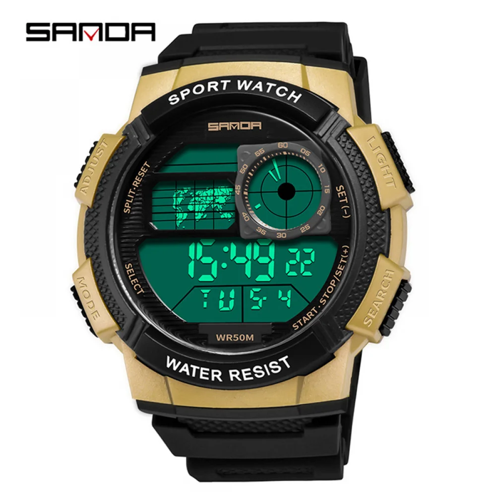 

SANDA New Multifunctional Luminous Week Display Calendar Digital Watch Men Waterproof Trend Outdoor Sport Electronic Wrist Watch