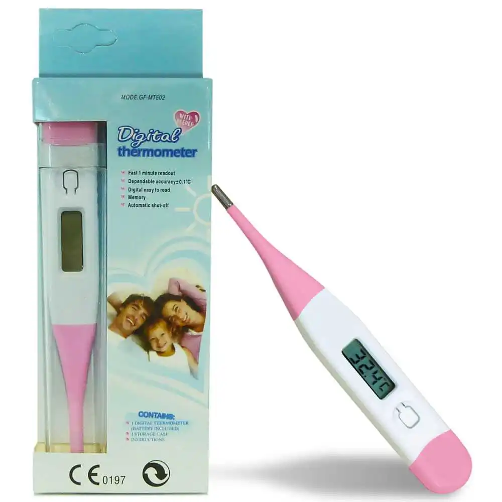 Termómetro Corporal flexible Fiebre Digital Termómetro Animales Perro Gato uso doméstico color Rosa