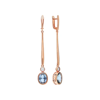 

Silver earrings with tourmaline and cubic zirconia sunlight