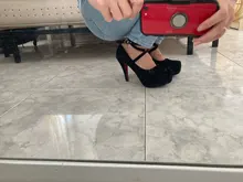 Zapatos mujer bombas entrecruzadas correa de tobillo boda calzado con plataforma de fiesta Vestido Mujer Zapatos tacones altos Suede damas zapatos de talla grande zapatillas plataforma mujer 2020 tacones mujer rojo