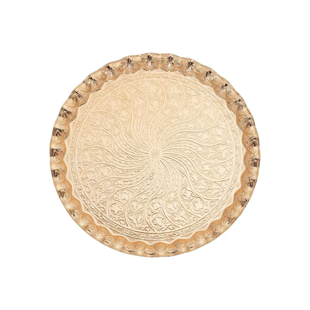 Tavă de ceai Tavă de cafea Tavă autentică realizată manual ceașcă de cafea Produse decorative pentru bucătărie cu culori antice, galben argintiu și auriu