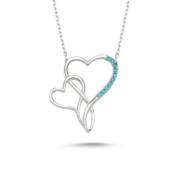 

KUTAYDAN Nano Turquoise Gemstone Heart Pendant 925 Sterling Silver