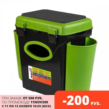 LOW PRICE ❤️ Box winter Fishbox single-section (10L) green Helios buy fishing box for winter fishing Russian production - discount item 10% OFF Sports & Entertainment