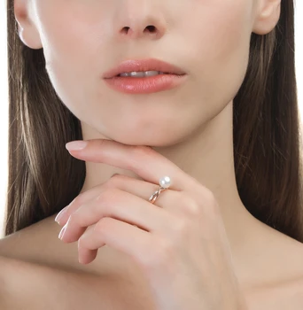 

Gold ring with pearls and diamonds sunlight sample 585