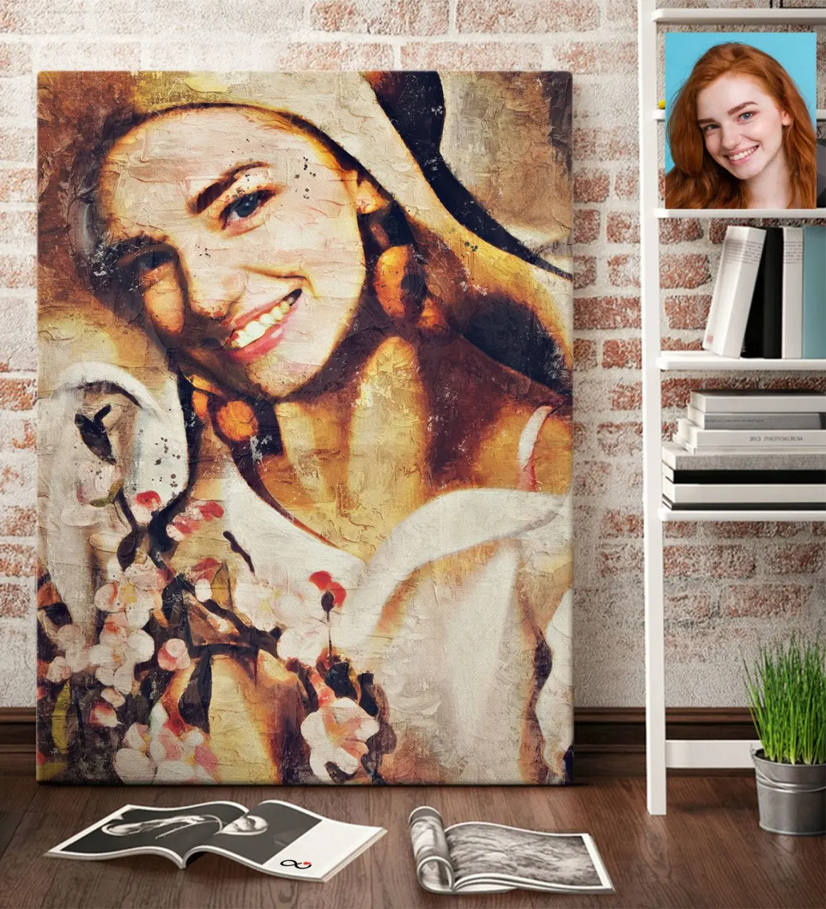 

Personalized Oil Painting Themed Artistic Canvas Table (70x100 cm.) 7