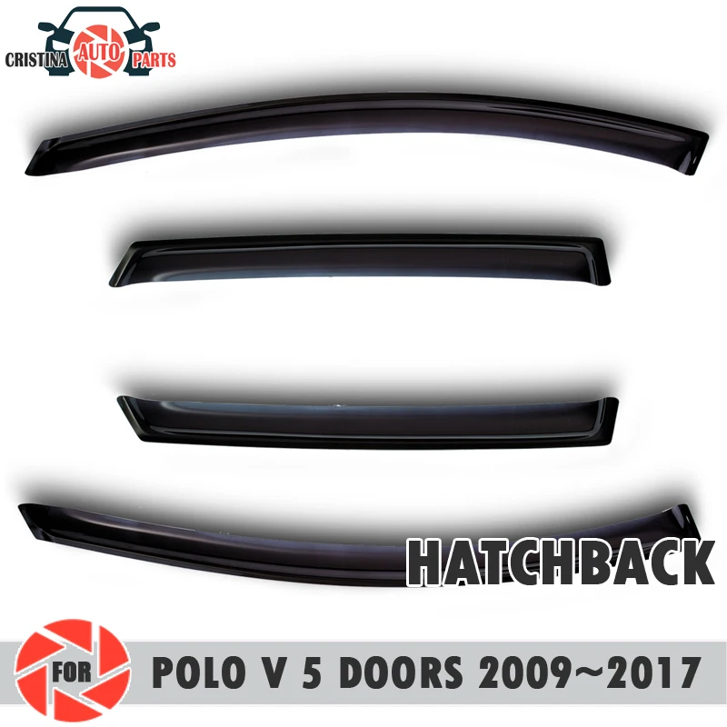 Дефлектор окна для Volkswagen Polo V 2009~ хэтчбек дождь дефлектор грязи Защитная оклейка автомобилей украшения аксессуары