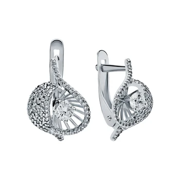 

Silver earrings with cubic zirconia sunlight sample 925 test