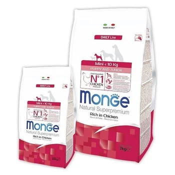 

Monge dog Mini Puppy food for puppies small breeds, chicken, 800g.