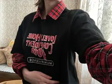 Fleece Sweatshirt Hoodies Pullover Plaid Women's Letter Patchwork Print Thicken Winter