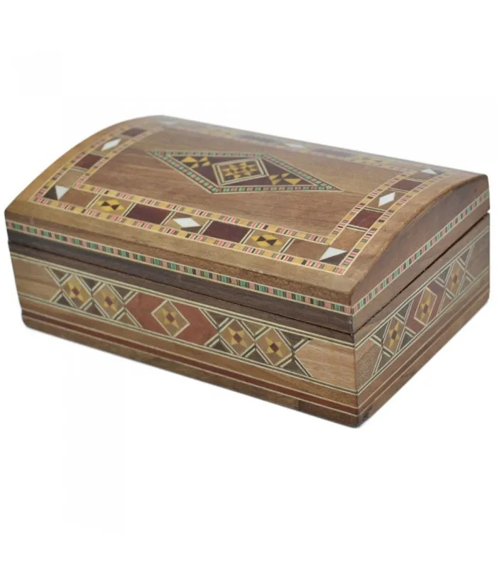 Baul Taracea Siria - Tapa Madera Tallada - 15 Cm