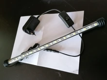 Luces LED impermeables para acuario barra de luz azul/blanco, 19/29/39/49CM, sumergible, lámpara de Clip subacuática, decoración acuática, EU