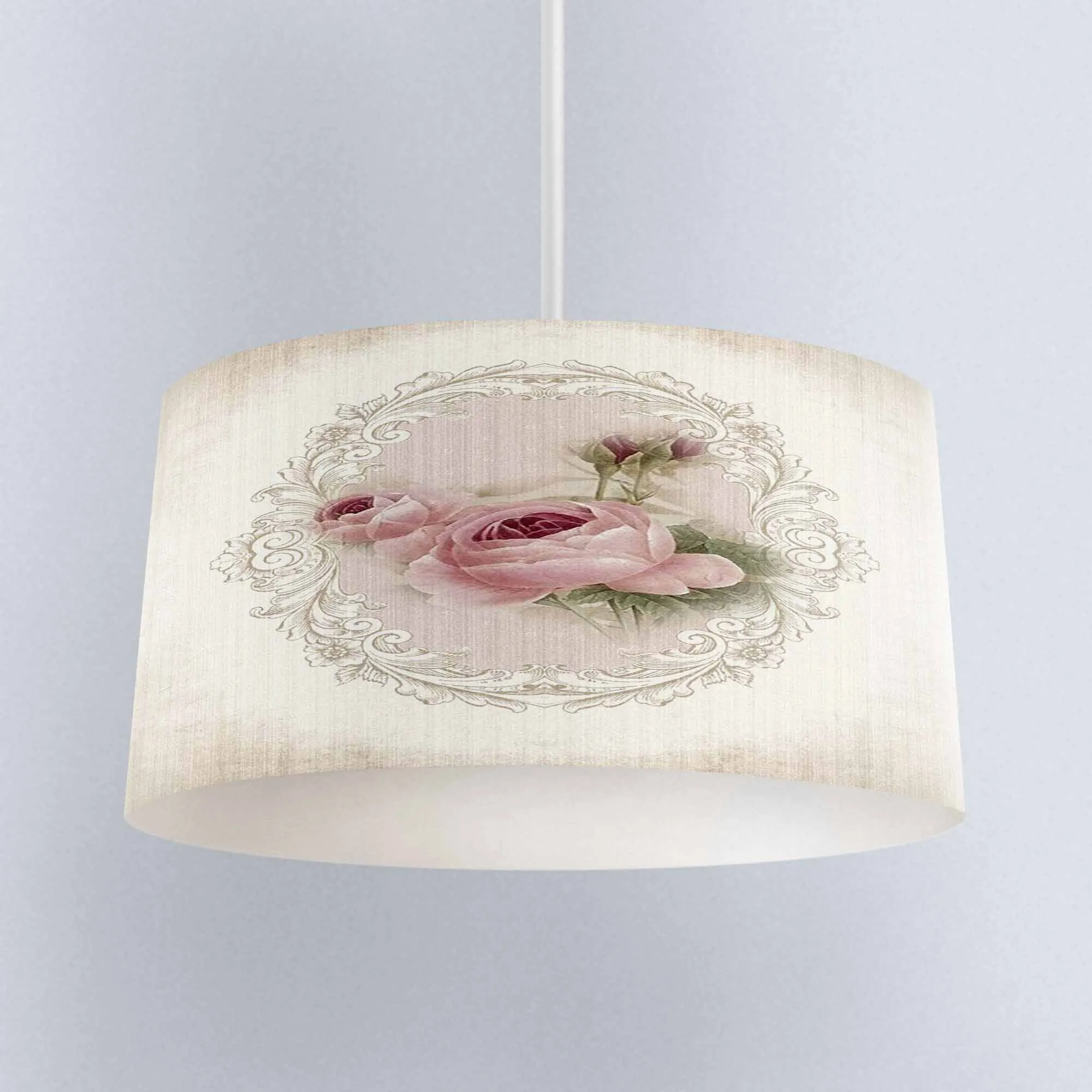 

Else Vintage Pink Roses Flowers Floral Digital Printed Fabric Chandelier Lamp Drum Lampshade Floor Ceiling Pendant Light Shade