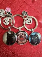 Llavero personalizado con foto de perro, colgante de cristal de perro y amor, Mini llavero de corazón, llave de coche, regalo de recuerdo