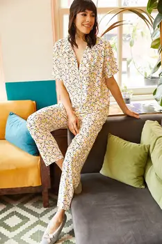 

Ola Women Multi Color Polka Dot Viscose Pajamas set TKM-19000053