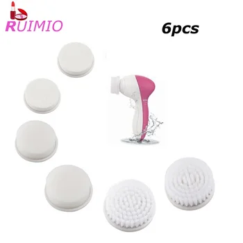 

6pcs Replacement Brush Heads For P2017 Facial Massager Cleaner Face Deep Clean Wash Pore Care Shaver Brush Head