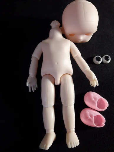 16cm Doll Body Figure, 13 Joints Mannequin Girl With Head Hair