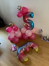 Balloons Rainbow-Number Happy-Birthday-Balloon Kids Party 1st 13pcs/Set