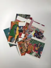 Monet-set de 30 hojas de sobres para postales de artistas famosos, tarjetas postales en inglés, ilustraciones, Serie de Museo de Arte, Picasso, Van Gogh