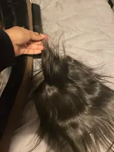 Queenlike-extensiones de pelo brasileñas con cierre de encaje, pelo Natural Remy liso con cierre de encaje suizo grande, Tamaño 7x7