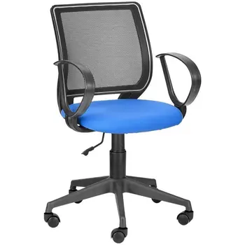 

Operator chair OLSS "expert", back mesh black, seat fabric b Blue, support-piaster